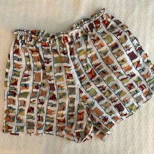 Anthropologie high waisted elastic “flag” shorts